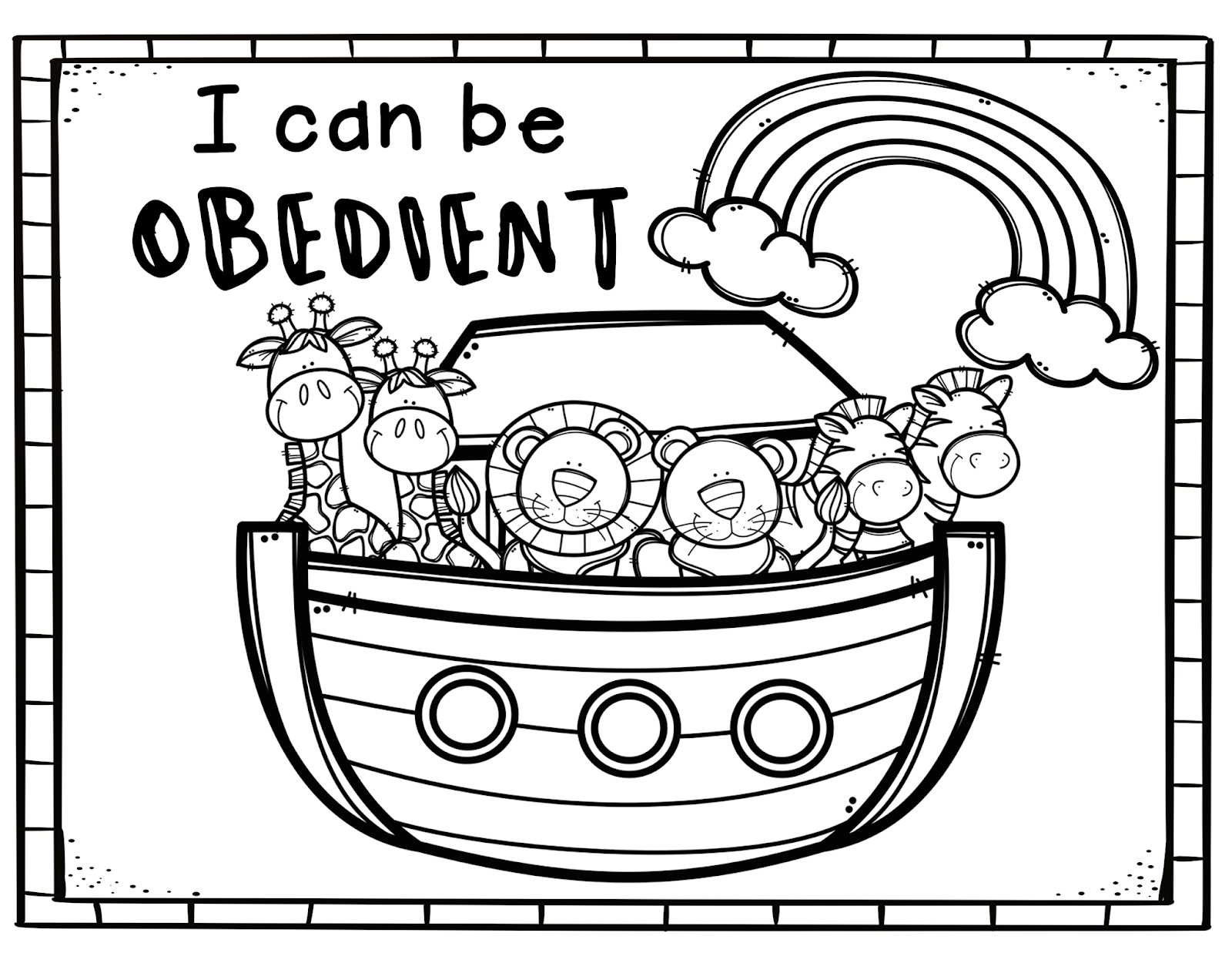 Noah Obeyed God Coloring Page Coloring Pages